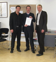 Martin Bornträger (Mitglied Landesvorstand der NRW-SPD), Marc Schmidt sowie Bernhard Daldrup (Geschäftsführer der NRW-SGK)